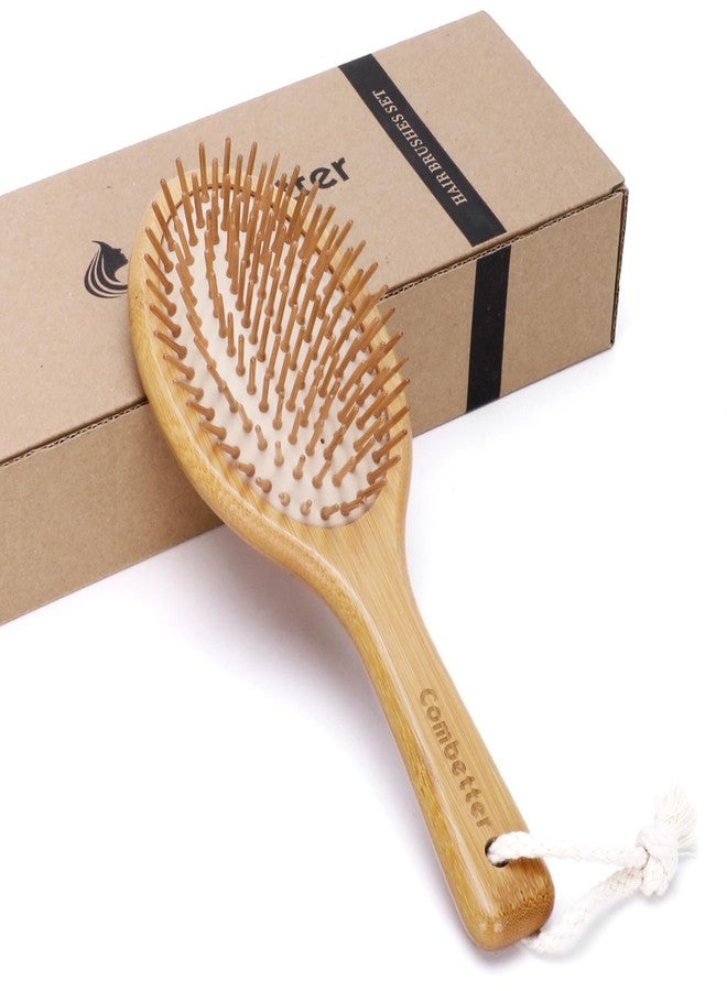 Combetter Bamboo Hair Brush, Natural Brush to Soften&Improves Hair Texture - Soothing Massage to Improve Dandruff Eco-Friendly Comb for All Hair Types - Image 1